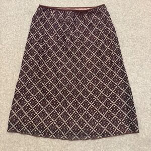 Babystyle Brown Mauve Geometric Mesh Midi Skirt Small Y2K Boho